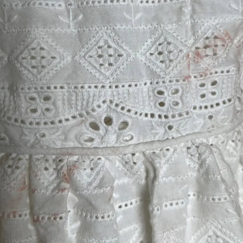 Ralph Lauren Size 7 Girls EYELET Buttoned Cotton Dress